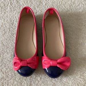 Never been worn girls size 1 navy and pink shoes